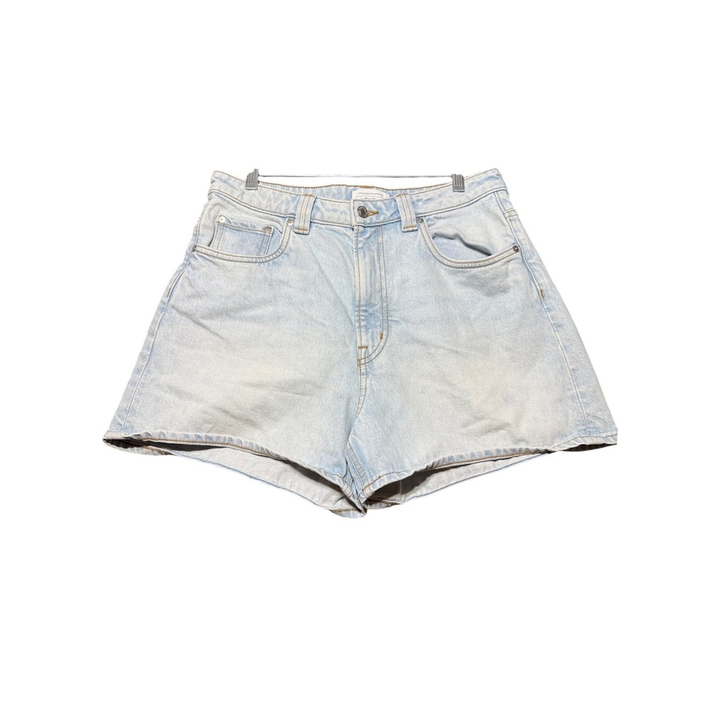 & Other Stories Jean Shorts Women Size 8 Light Blue High Rise Cotton Denim